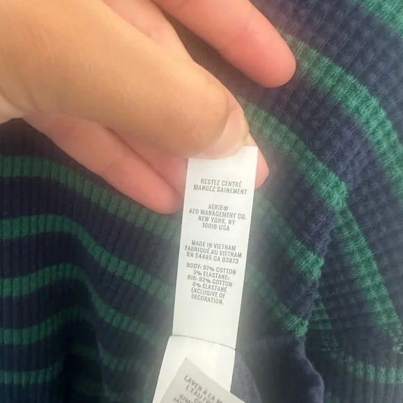 Offline by Aerie Striped Blue and Green Sweater - Picture 5 of 8